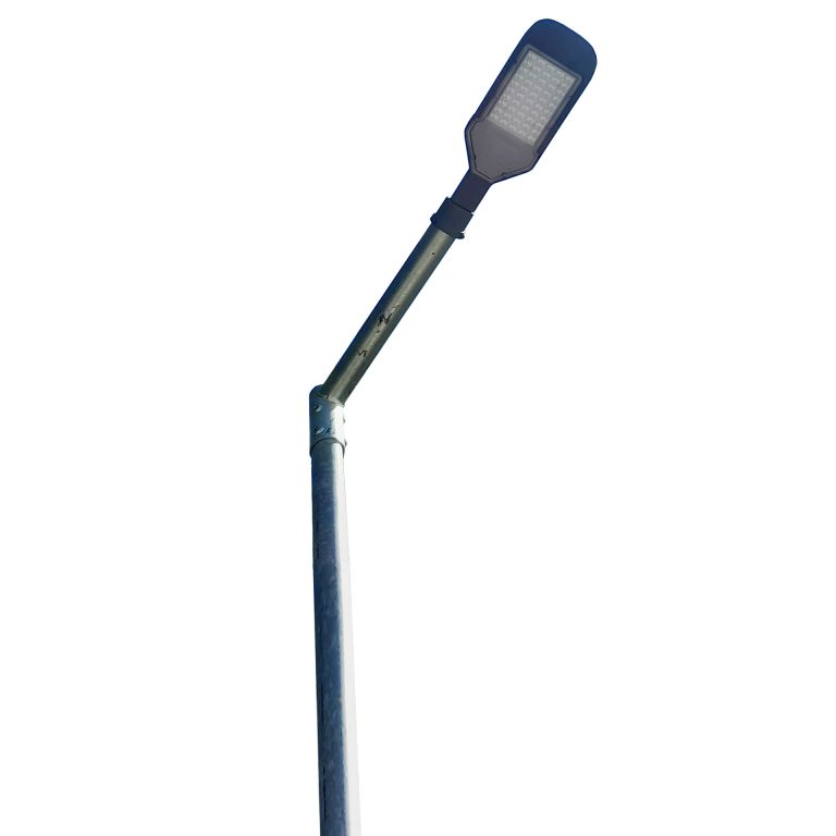 Horganyzott-acel-lampaoszlop-4-meter-50W-LED-utcai-vilagitasalapvasalat-szett